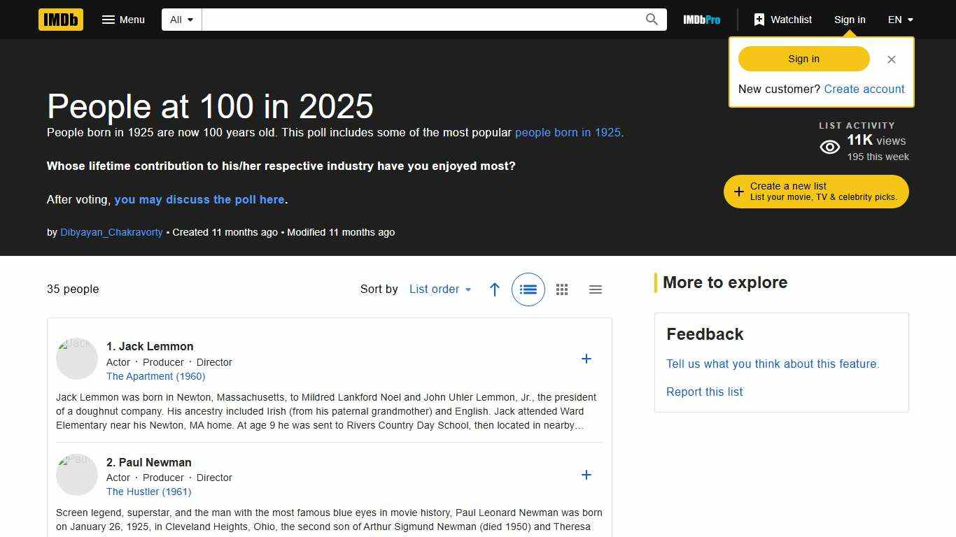 People at 100 in 2025